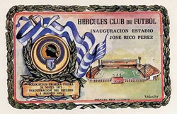 Entrada del partido inaugural del Estadio Rico Pérez contra el F.C. Barcelona 03/08/1974 